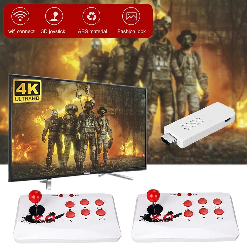 Two-person Wireless Arcade Joystick Game Consoles Built-in 2000 Games HDMIcompatible HD Output Small Fighting Arcade Console