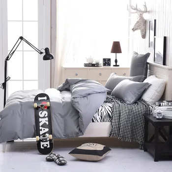 

2020 New Simple solid color 4 piece set High Quality Home soft comfortable bedding Sheet Single Twin Full Double King