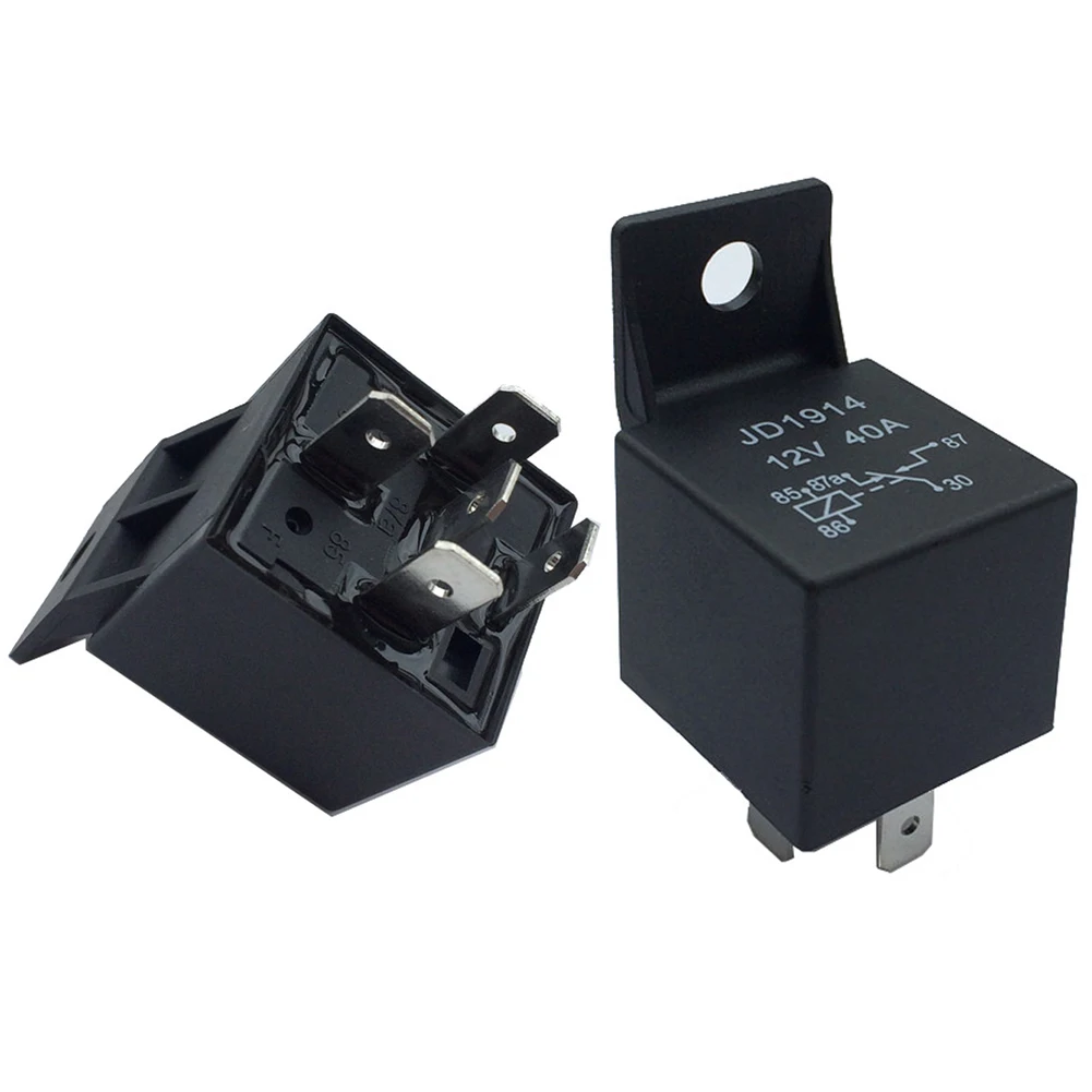 12V 40A Plastic Switching Black Normally Open Changeover Car Relay Auto 4 Pin