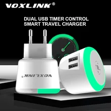 VOXLINK USB зарядное устройство 5 в 2,4 A светодиодный Таймер управление Смарт зарядное устройство для iPhone iPad samsung Galaxy s9 s10 Galaxy htc Xiaomi LG huawei Ne