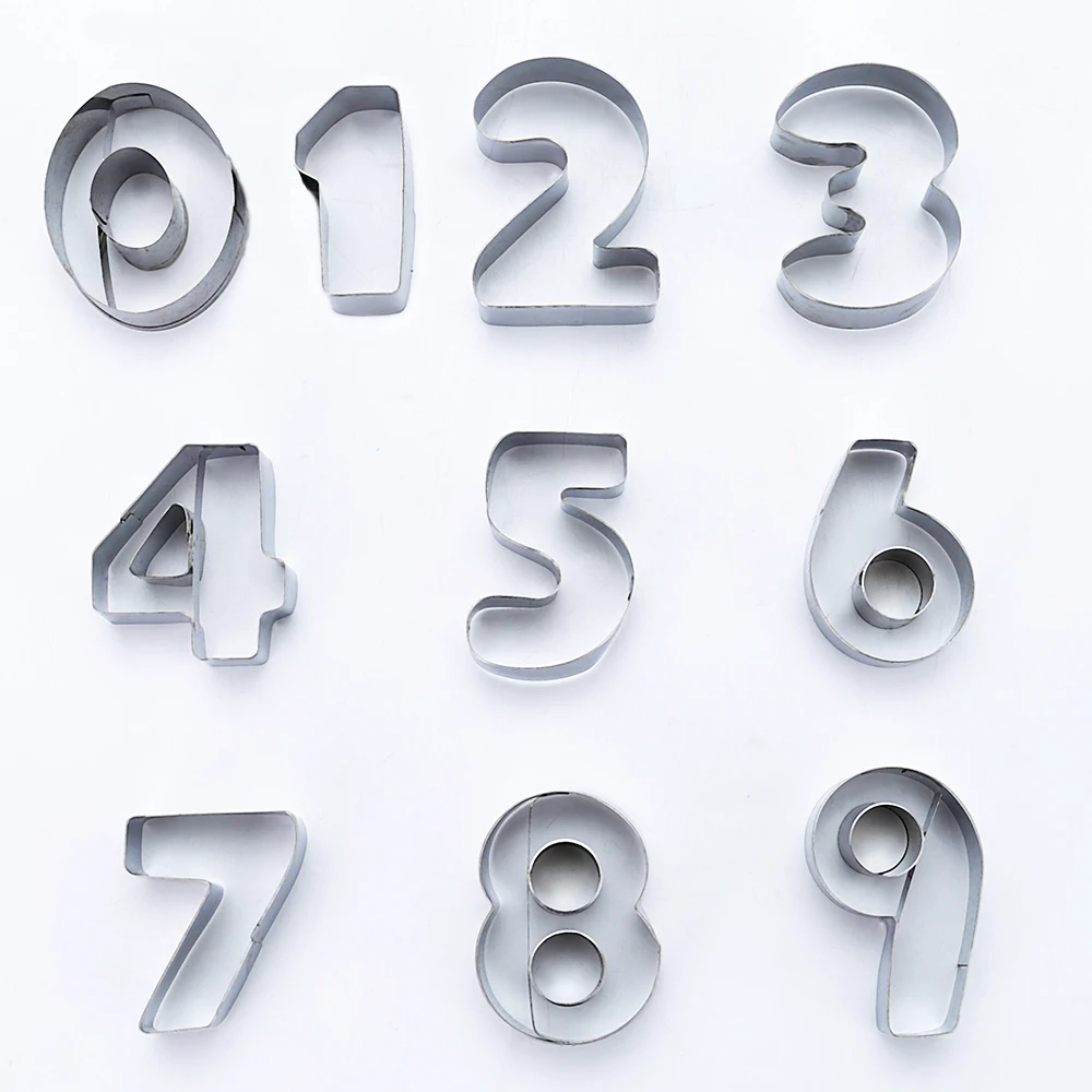 Kidhing Numbers формочки для печенья фруктов овощей для детей день рождения-номер 0-9 формочки для печенья и помадки-нержавеющая сталь