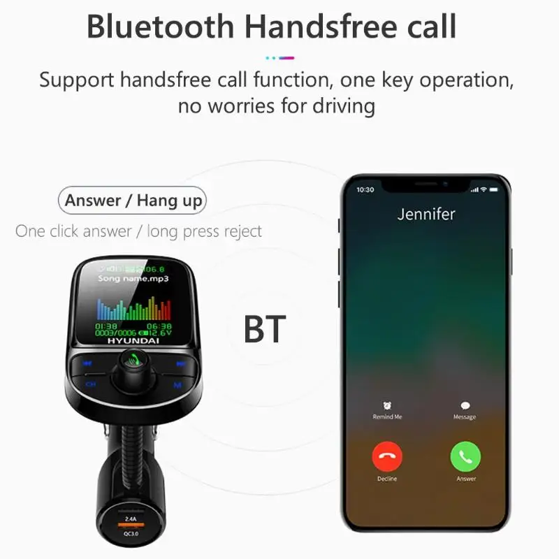 C85 1,8 дюймов TFT цветной экран Bluetooth fm-передатчик беспроводной модулятор Handsfree автомобильный комплект MP3-плеер 12-24 в двойной USB зарядное устройство