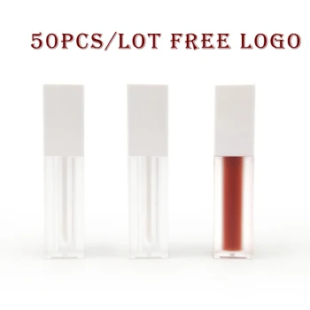 

Custom Lable 7ml Empty Lip Gloss Containers Square Black,White Lid Clear Frosted Lip Gloss bottles Sample Vials Cosmetic Packing