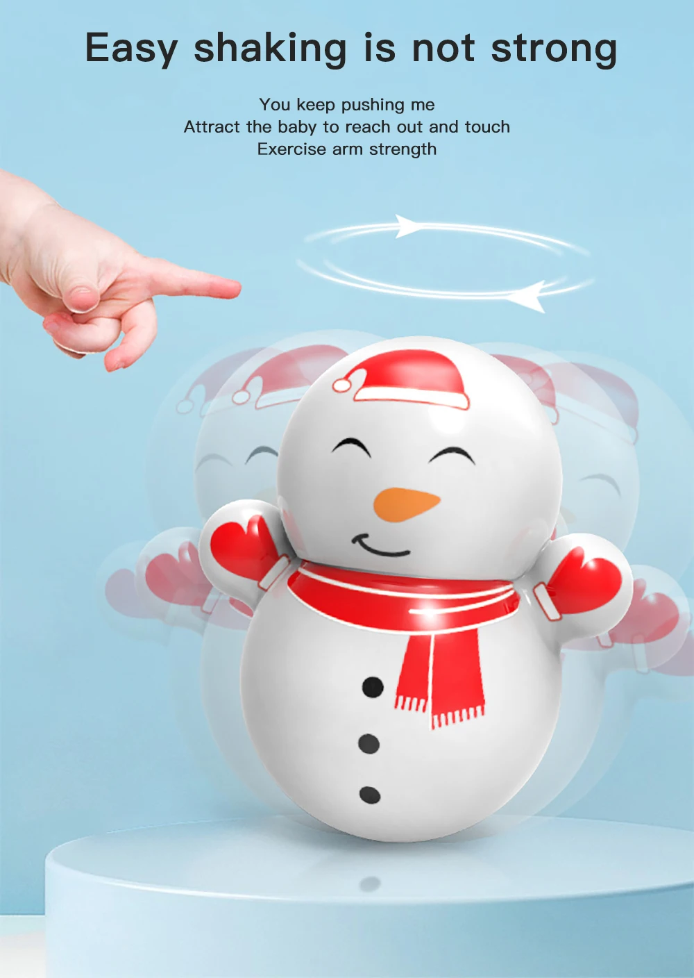 Funny Gift Shaking Tumbler Toys Cartoon Snowman Penguin Tumbler Desktop Ornament Anti Stress Toys Wholesale Items