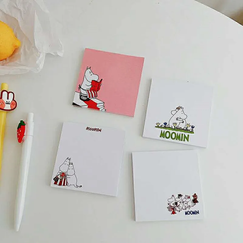 

50 PCs Book StickerPaper Sticky Note Fashion Moomins Cartoon Post-it Cute Note Sticker Muumi Hippo