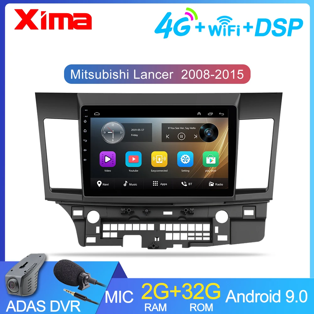 10 Inch 2din Car Android 9.0 Car DVD Player for Mitsubishi Lancer 2008 2009 2010- Car Radio GPS Navigation Multimedia Player