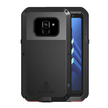 

Love Mei Aluminum Metal Gorilla Glass Shock Dirt Proof Water Resistant Heavy Duty Armor Cover Hard Case for Samsung Galaxy A8 Pl
