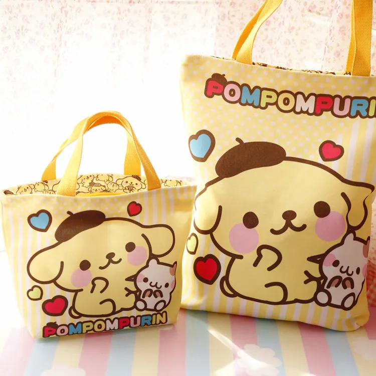 Мультфильм «Hello Kitty» Мелодия Cinnamoroll pompurin собака холст женская сумка-шоппер Детская сумка через плечо Ланч сумка экологически чистая сумка сумочка - Цвет: 3