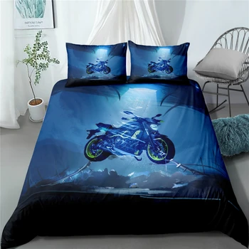 

Home 3D Bedding Set Motorcycle Print Duvet Cover Set Bedcloth with Pillowcase Bed Set High Quality Textiles Single Double Queen