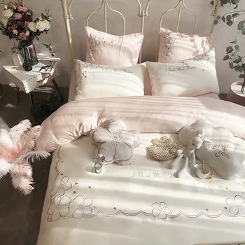 

2020 Spring and Summer Embroidered Couture Series New Products Released 60 Austria Lenzing Tencel Four-piece Set Embroidered Bed