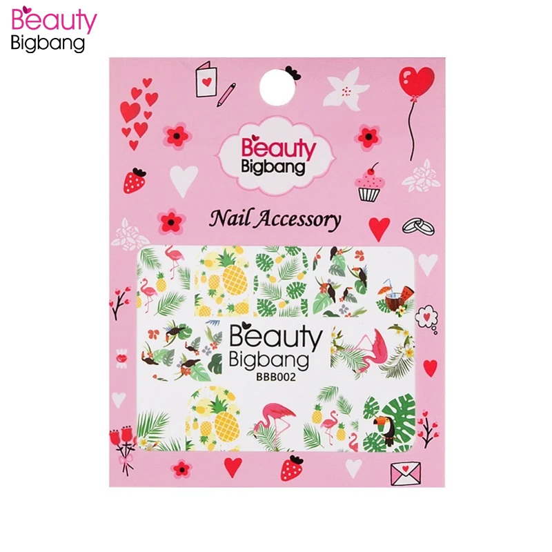 

Beautybigbang 79mm*64mm Nail Art Water Stickers Pineapple Leaf Theme Pattern DIY Decals Floral Manicure Nails Stickers BBB-002