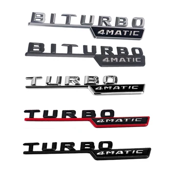 

2pc Car Side Fender Sticker TURBO 4MATIC BITURBO 4MATIC For Mercedes Benz W212 W210 W202 W205 GLA CLS CLA Mercedes Accessories