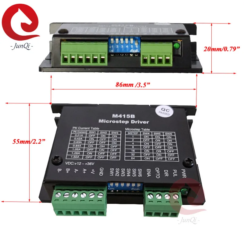 nema 8 11 14 및 nema 17 스테퍼 모터용 M415B 드라이버, 1024v, 64 세분