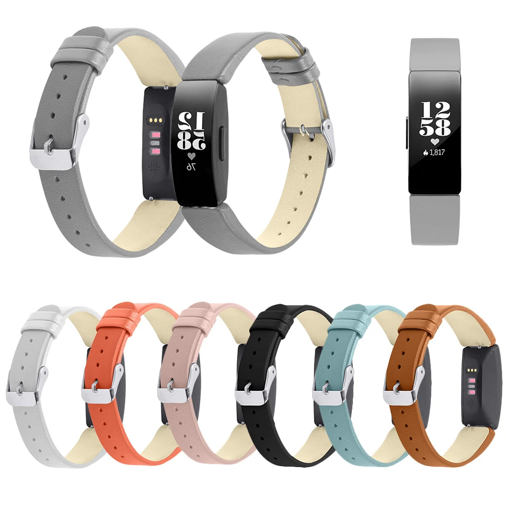 

Leather Watch Strap Replacement Wristband for FitbitInspire Smart Watch TC21