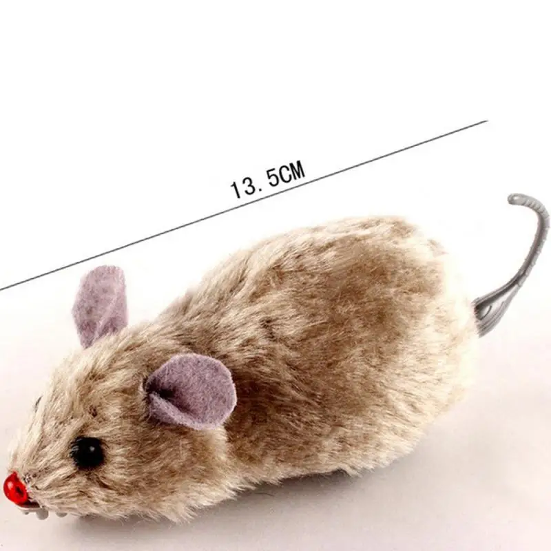 1pcs Pet Toy Clockwork Mouse Cat Toy Plush Rat Mechanical Motion Rats Interactive Cat Toy Pet Cat Accessories