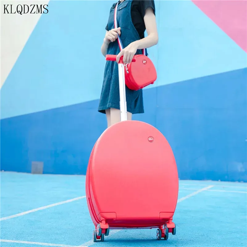 KLQDZMS 20 дюймовый Дорожный чемодан для девочек женская модная сумка тележка на