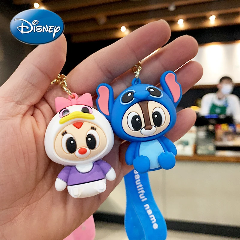 ディズニーミッキーマウスミニーリロ スティッチの車キーホルダーカップル漫画pvcスクールバッグペンダントペンダントチェーンリング ボトル ジャー ボックス Aliexpress