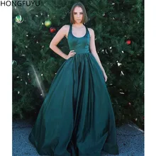 Великолепное бальное платье HONGFUYU, платья для выпускного вечера, атласные платья с глубоким декольте, вечерние платья с перекрещивающимися на спине изумрудными вставками на молнии сзади