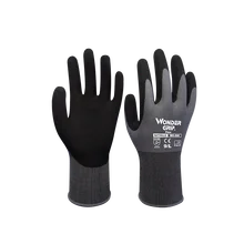 Строительные перчатки сантехник красный нейлоновый корпус черный нитрил песчаное покрытие рабочие защитные рабочие перчатки