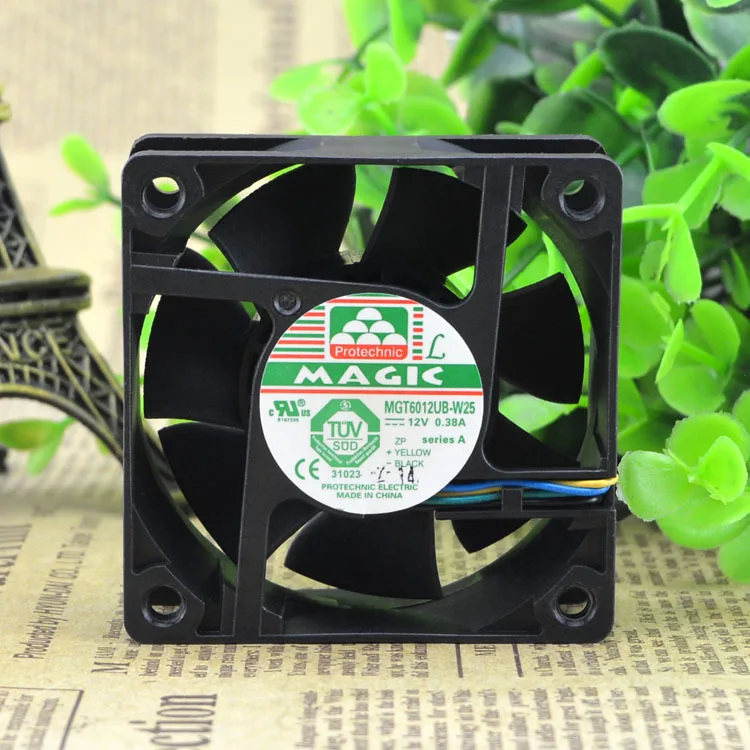 Перманентный для MAGIC MGT6012UB-W25 DC12V 0.38A четырехпроводный двойной шаровой кулер вентилятор