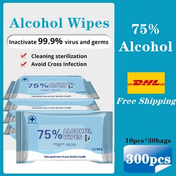 

30bags DHL Ship Disinfection Portable 75% Alcohol Swabs Pads Skin Cleaning Care Wipes Antiseptic Sterilization Wholesale