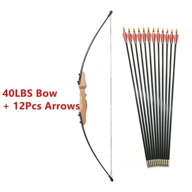 40lbs Bow 12 Arrow 30-40 фунтов прямой Лук Сплит 51 дюймов и Стекловолоконная стрела для детей Молодежная стрельба из лука стрельба дети лук - Цвет: 40lbs Bow 12 Arrow