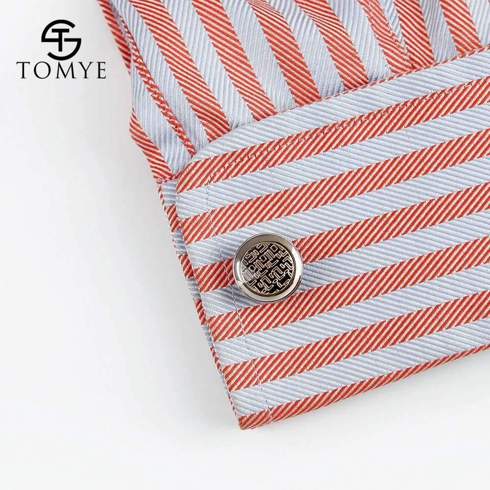 TOMYE бизнес Запонки прямоугольные классический узор французская рубашка рукав кнопка ювелирные изделия XK19S133