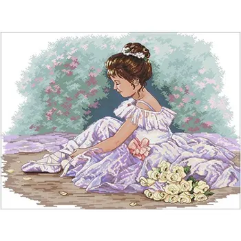

Little ballerina patterns Counted Cross Stitch 11CT 14CT 18CT DIY Chinese Cross Stitch Kit Embroidery Needlework Sets home decor
