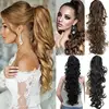 LISI GIRL Women's Curly Claw Long Horsetail Black Brown Synthetic Wavy Hair Ponytail 120g / piece Hair Extension ► Photo 1/6