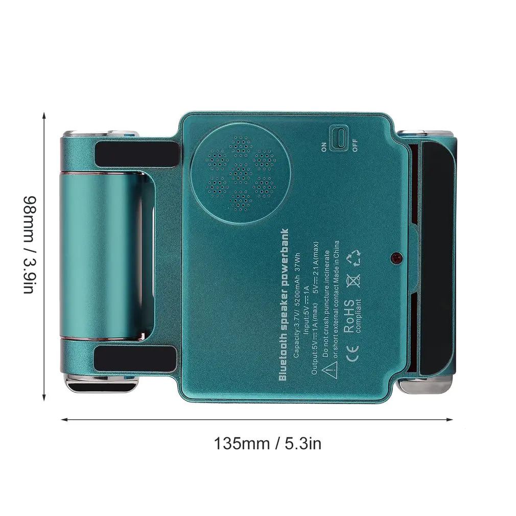 3 в 1 Bluetooth динамик+ Powerbank+ подставка для телефона кронштейн на 180 градусов поворотный Гибкий двойной USB выход 10 м Bluetooth соединение