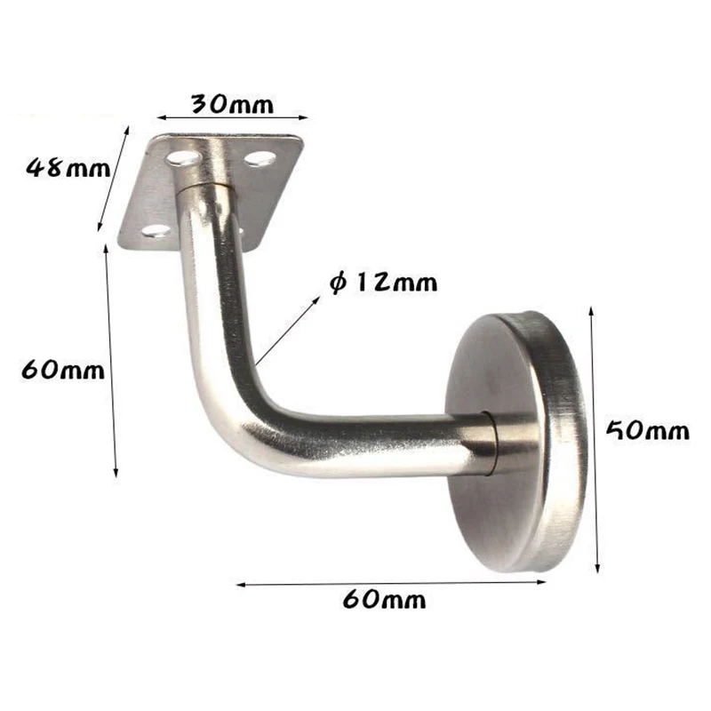 

5 Pcs Set Handrail Brackets Wall Mounted Stair Wood Metal Railing Support Kit