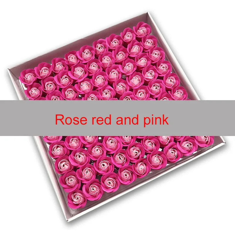 Rose red and pink 81 шт. цветок розы для ванны, цветочное мыло с ароматом розы, незаменимый подарок на свадьбу, День Святого Валентина, цветы для хранения - Цвет: Rose red and pink