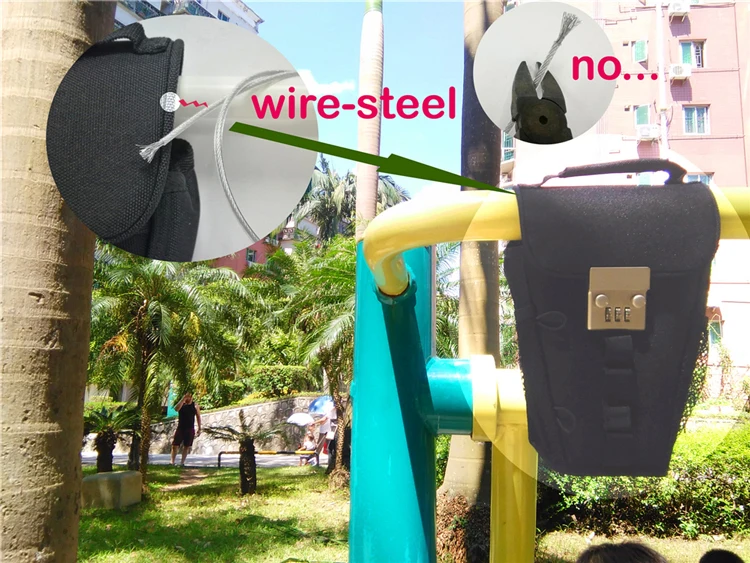 Password Lock Bag Wire Anti-Theft Safe Portable Password Package  Chair Bicycle Beach Swim Sports Key Bag With Password Lock (14)