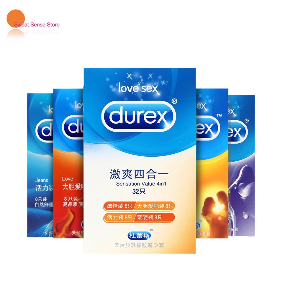 Женский Презерватив Durex 4 в 1 тонкий презерватив с презервативом задержка Кондон 32