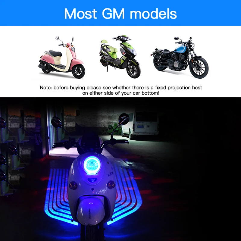 Motorcycle LED Lamps Welcome Door Courtesy Light With Projector Angels Wing Led Carpet Underglow For Car Motorcycle Light