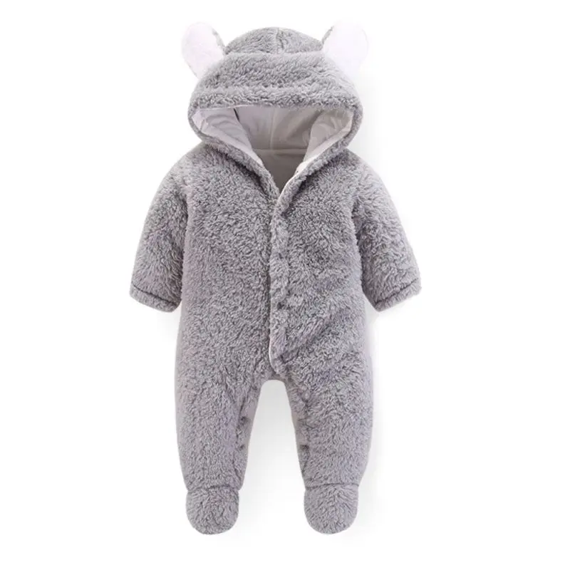 Gray-3M Зимний детский конверт для новорожденного из бархата кораллового цвета, хлопковые спальные мешки для малышей, Детские спальные мешки с рисунком медведя - Цвет: Gray-3M