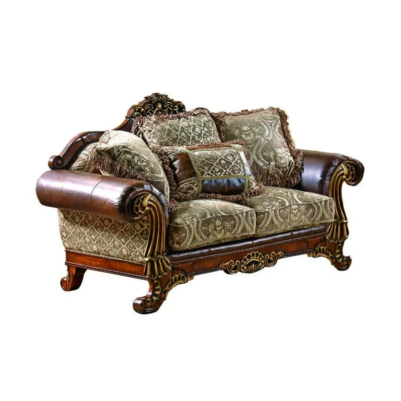 Итальянский деревянный диван, турецкий диван, классический деревянный диван и мраморный журнальный столик и торцевой столик от китайской фабрики GF45 - Цвет: 2 seater sofa