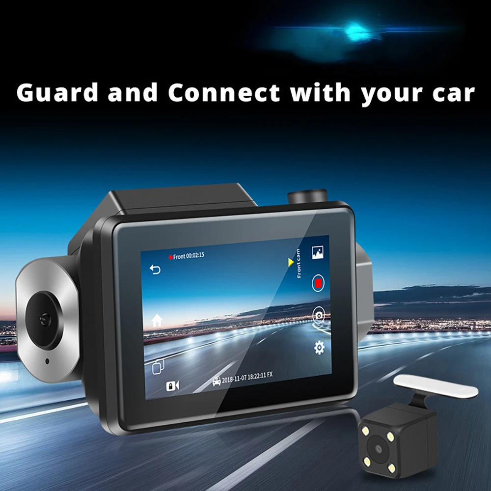 Автомобильный видеорегистратор 3G 3 0 с сенсорным экраном GPS 1080P Full HD двойным