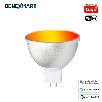 

BENEXMART Gu5.3 Waterproof LED Bulb MR16 12V WiFi Alexa Google Home Assistant IFTTT Tuya Smart Life APP RGB Light Dimmer Lamp