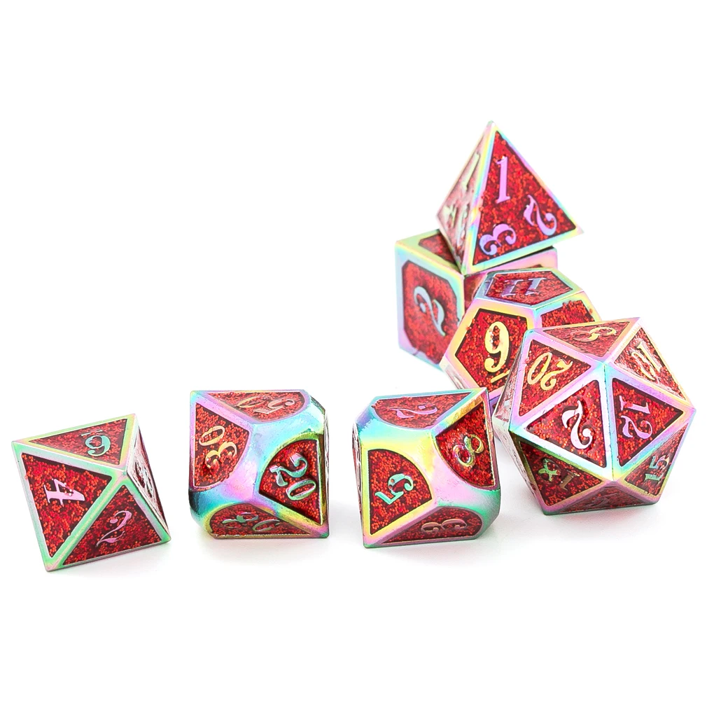 Chengshuo starlight металлические кости dnd Набор кубиков rpg многогранные Твердые подземелья и дракон настольные игры цинковый сплав черный d& d кости 7 шт