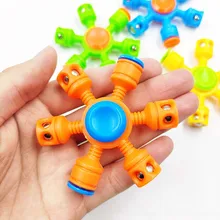 10Pcs 6 Arms Hand Spinner Novelty Gag Toys Decompression Toy Fidget Spinners with Steel Balls Bidirectional Rotating Shaft