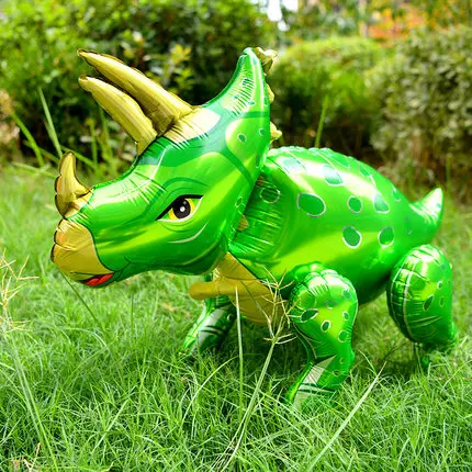 Большие фольгированные шары в форме динозавра 4D зеленый динозавр стоящий дракон