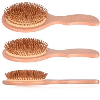 

Head Massage Comb Wooden Air Cushion Hair Massager Comb Hairstyling Tool Hair Brush Curved Handle Comb