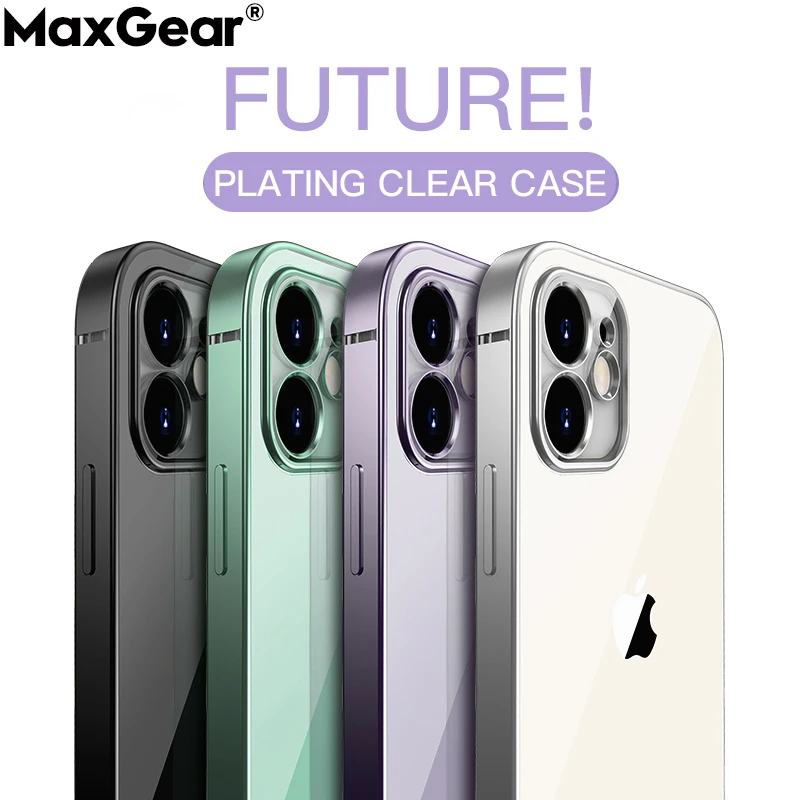 Luxury Square Plating Edge Case For Iphone 11 Pro Max Soft Clear Tpu Cover Iphone11 11pro Transparent Thin Silicone Simple Funda Mobile Phone Cases Covers Aliexpress