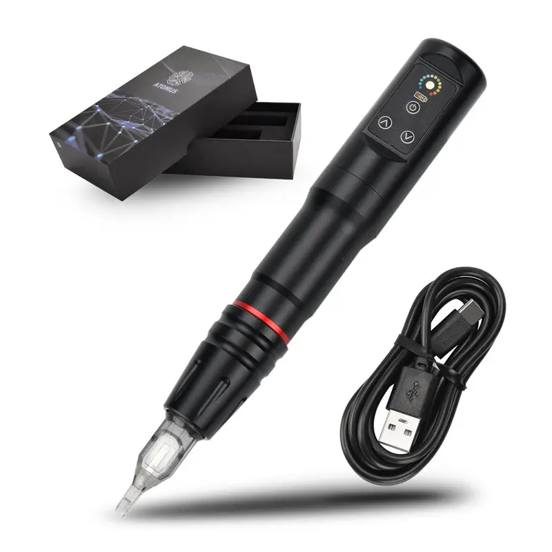 

JimKing Регулируемая Беспроводная вращающаяся машинка для тату-пистолета Профессиональные вращающиеся картриджи ручка для тату легкая черная