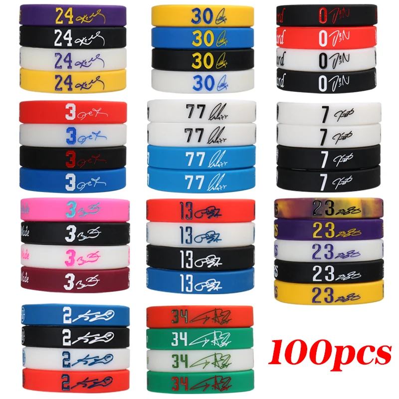 Pulseras deportivas de silicona para hombre, brazaletes de baloncesto para jugadores, 100 de amuleto| - AliExpress