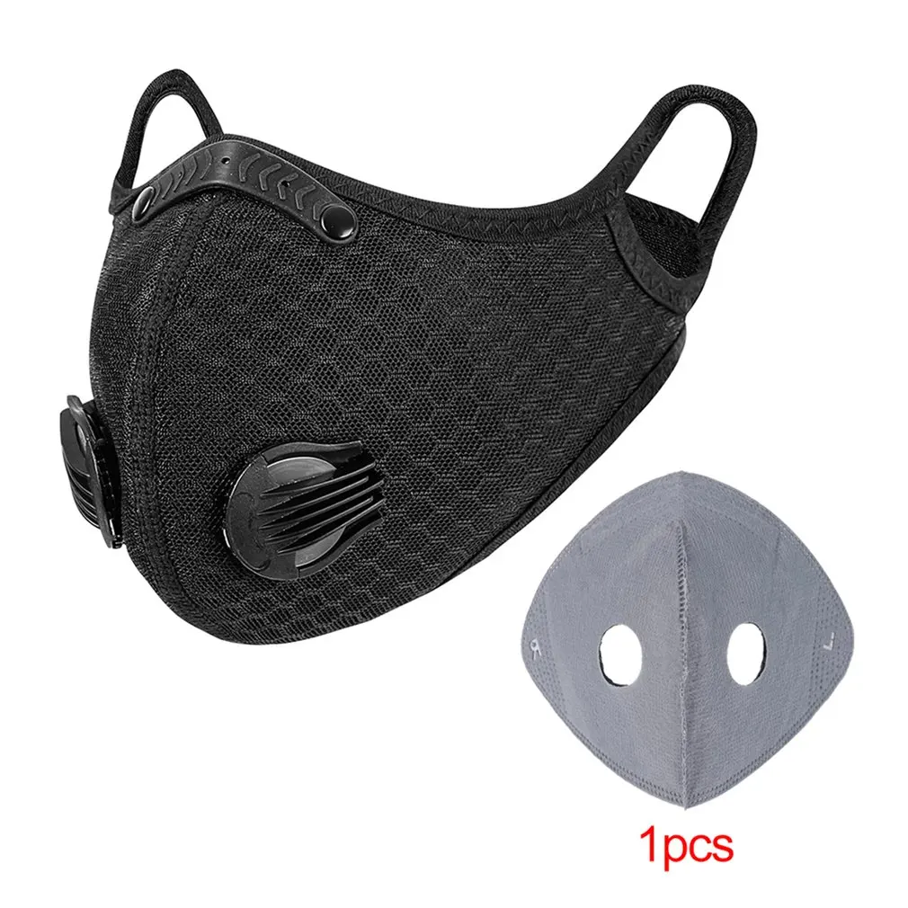 

KN95 double valve activated carbon protective mask High efficiency filtration adjustable 3D fitting design mask 1 pcs