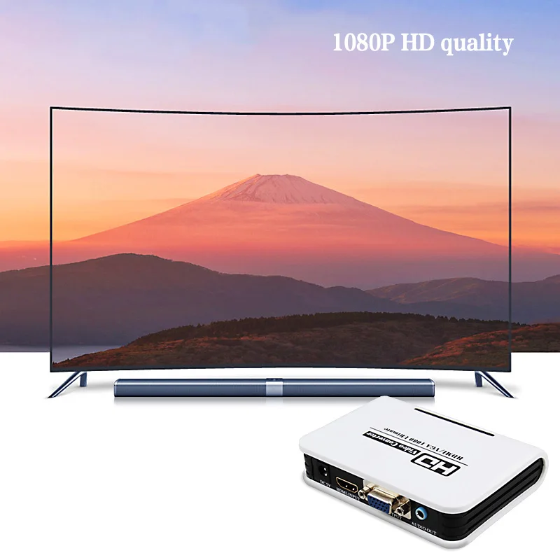 

HDMI TO VGA Converter box hdmi to vga audio adapter RCA 3.5mm Stereo Audio and SPDIF/Toslink Audio output