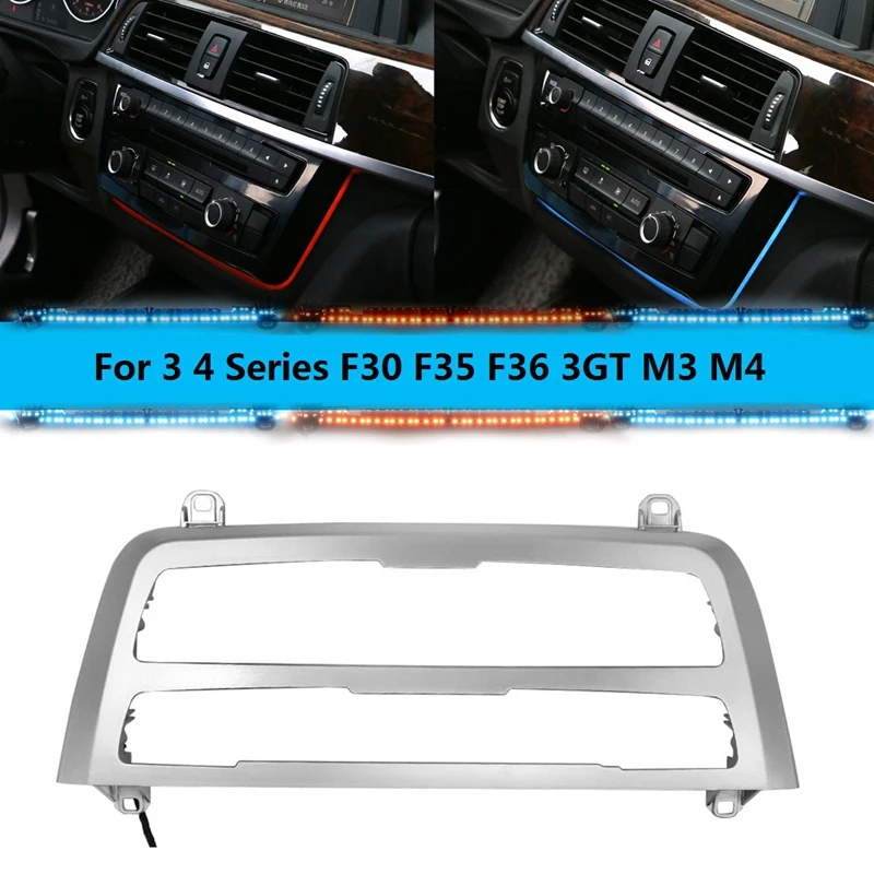 Для BMW 3 4 серии F30 F35 F36 3GT M3 M4 2012-2019 Серебристая хромированная центральная консоль