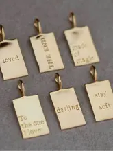  2021 New Stainless Steel Rectangle English Letter Pendant  Necklace For Women 